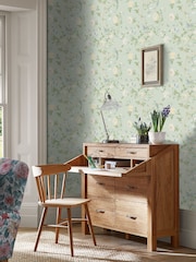 Laura Ashley Green Summer Palace A4 Wallpaper Sample - Image 1 of 4