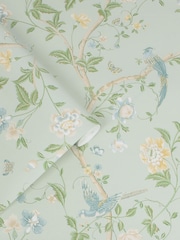 Laura Ashley Green Summer Palace A4 Wallpaper Sample - Image 3 of 4