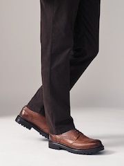 Tan Brown Leather Cleated Brogues - Image 1 of 6