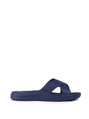 Totes Blue Ladies Bounce Cross Slider Sandals - Image 2 of 5