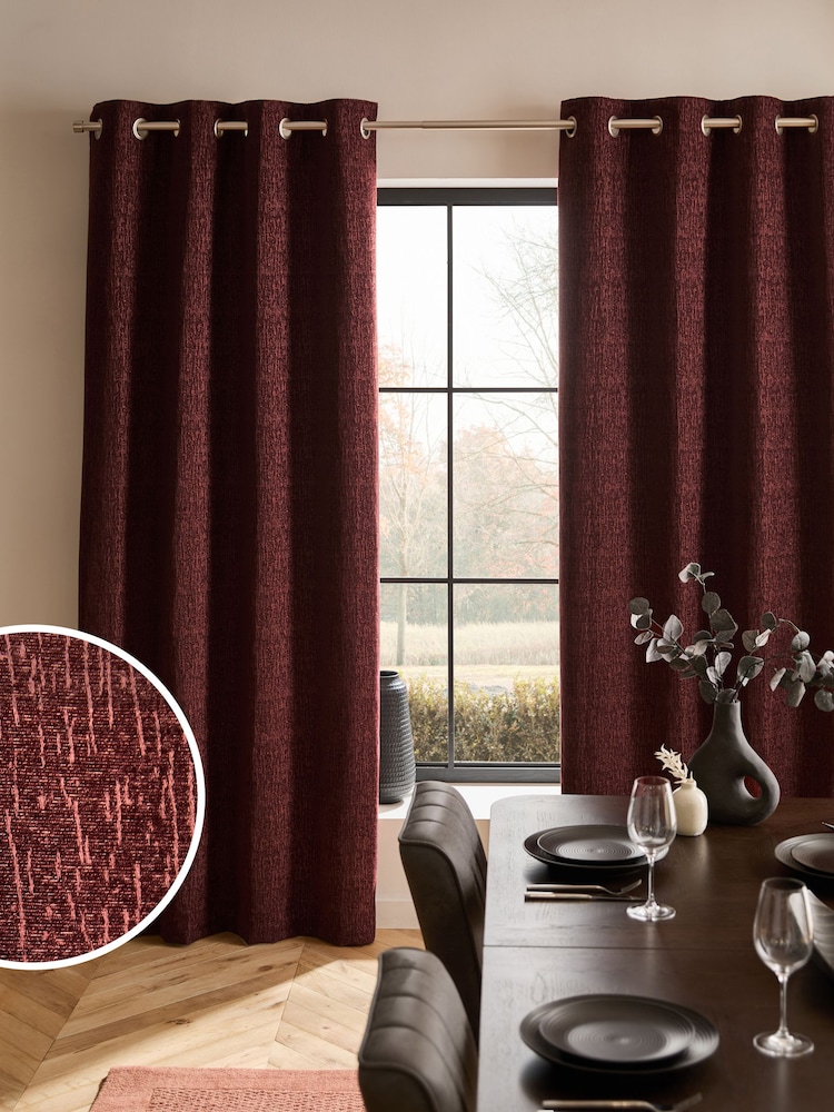 Cortinas de ilhós de chenille pesadas - Imagem 1 de 7