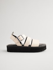 Cream Leather Chunky Sandals - Image 2 of 6