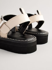 Cream Leather Chunky Sandals - Image 3 of 6
