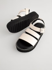 Cream Leather Chunky Sandals - Image 4 of 6