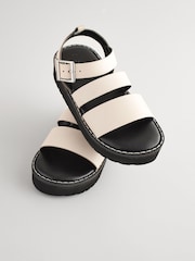 Cream Leather Chunky Sandals - Image 5 of 6