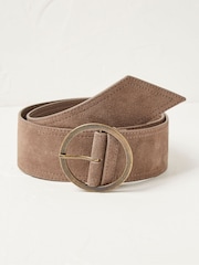 FatFace Natural Wide Suede Waist Belt - Image 1 of 2