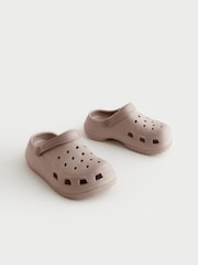 Taupe Brown Chunky Clogs - Image 1 of 5