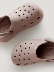 Taupe Brown Chunky Clogs - Image 4 of 5