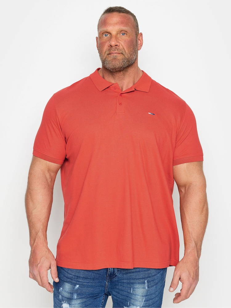 BadRhino Big & Tall Red 100% Cotton Polo Shirt - Image 1 of 3