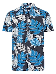 BadRhino Big & Tall Navy Blue Leaf Print Shirt - Image 2 of 3