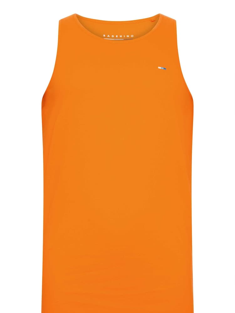 BadRhino Big & Tall Violet Purple/Mineral Blue/Orange 100% Cotton Vests 3 Pack - Image 5 of 7