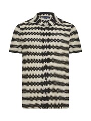 BadRhino Big & Tall Black Textured Crochet Short Sleeve Shirt - Image 3 of 4