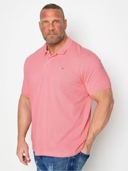 BadRhino Big & Tall Blue/Pink/Teal 100% Cotton Polo Shirts 3 Pack - Image 3 of 7