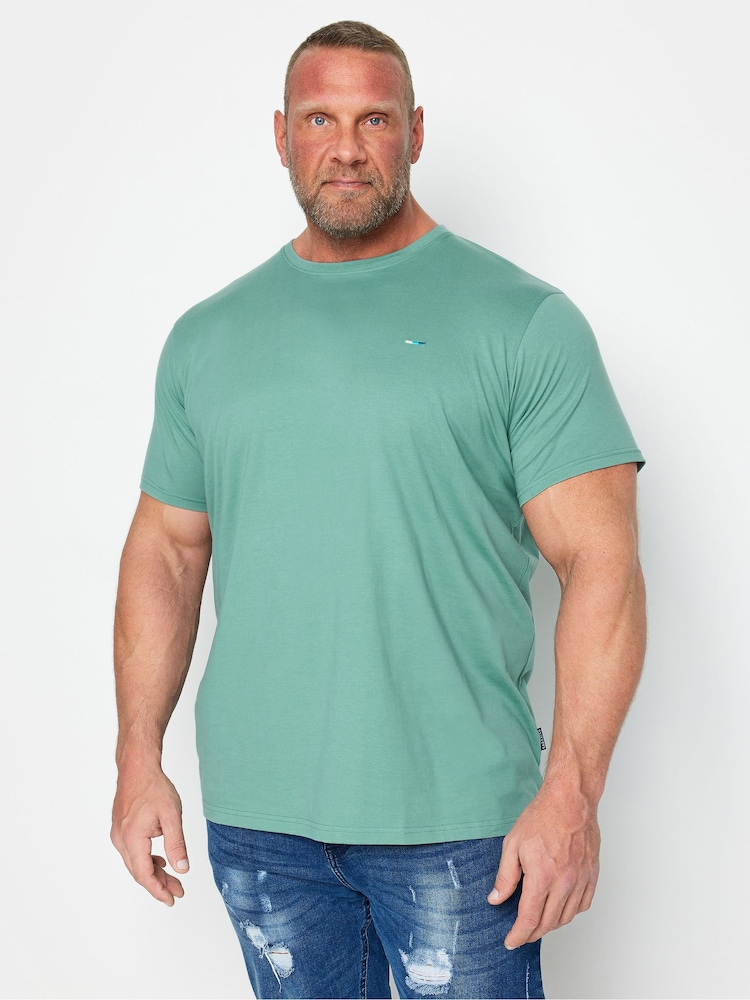 BadRhino Big & Tall Green/Blue/Navy/Purple/Pink 100% Cotton T-Shirts 5 Pack - Image 2 of 7