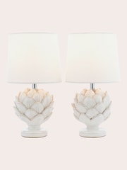 Laura Ashley Set of 2 Ivory Artichoke Table Lamps - Image 3 of 5