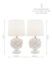 Laura Ashley Set of 2 Ivory Artichoke Table Lamps - Image 5 of 5