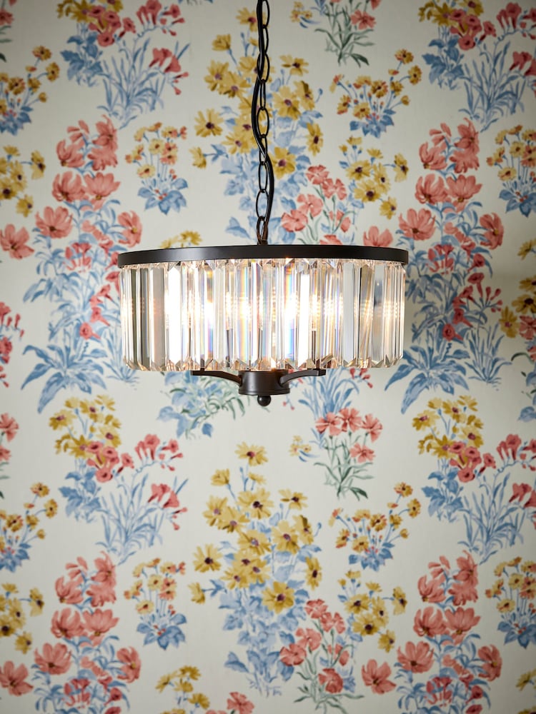 Laura Ashley Black Elkwood 3 Light Crystal Chandelier - Image 1 of 5