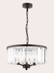Laura Ashley Black Elkwood 3 Light Crystal Chandelier - Image 4 of 5