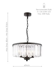 Laura Ashley Black Elkwood 3 Light Crystal Chandelier - Image 5 of 5