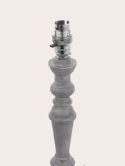 Laura Ashley Washed Grey Tate Wood Painted Candlestick Table Lamp Base - Image 5 of 6