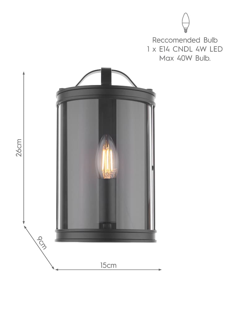 Laura Ashley Black Harrington Wall Light - Image 5 of 5