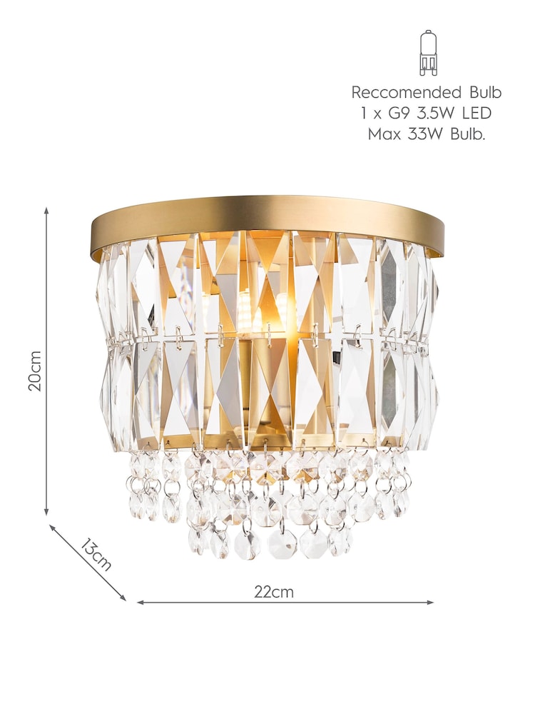 Laura Ashley Matt Antique Brass Rhosill Wall Light - Image 5 of 5