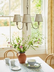 Laura Ashley Polished Pewter Westbourne 3 Light Chandelier - Image 2 of 4