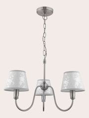 Laura Ashley Polished Pewter Westbourne 3 Light Chandelier - Image 3 of 4