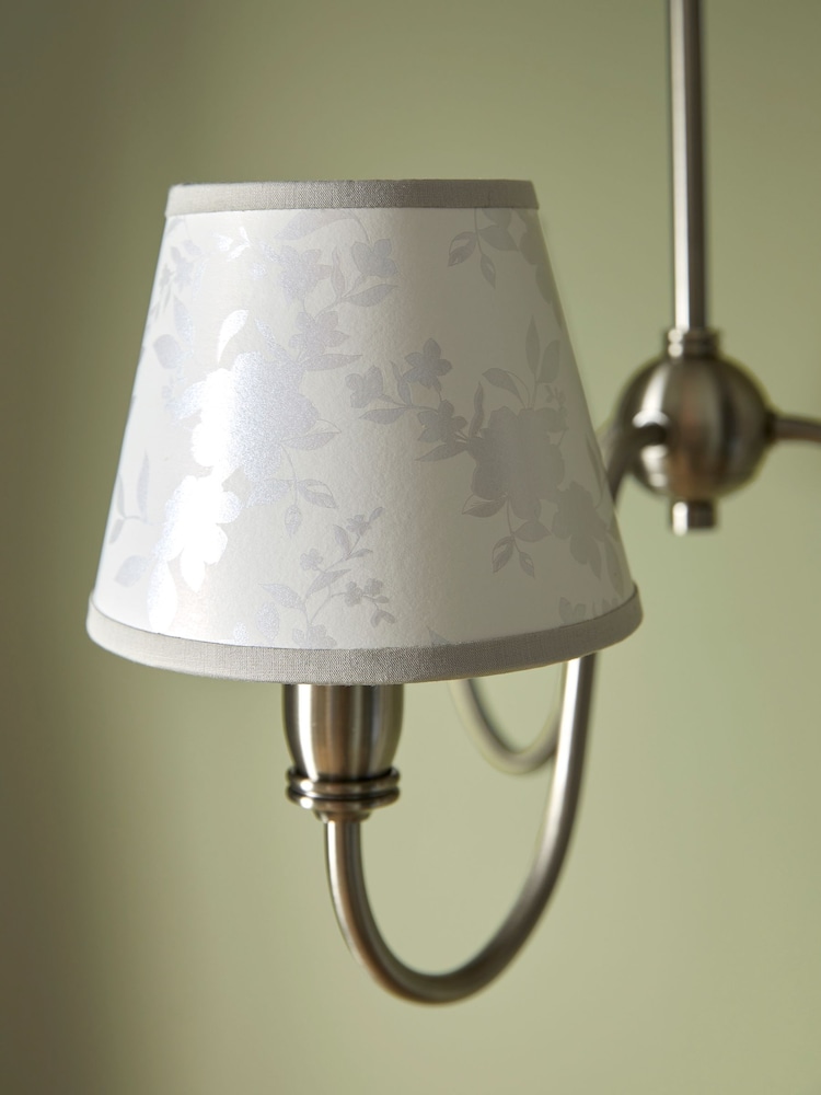 Laura Ashley Polished Pewter Westbourne 3 Light Chandelier - Image 4 of 4