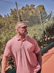 BadRhino Big & Tall Mineral Blue/Rose Pink/Violet Purple 100% Cotton Tipped Polo Shirts 3 Pack - Image 2 of 7