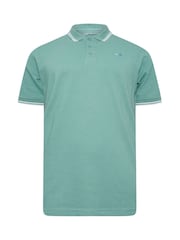 BadRhino Big & Tall Mineral Blue/Rose Pink/Violet Purple 100% Cotton Tipped Polo Shirts 3 Pack - Image 6 of 7
