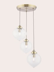 Laura Ashley Brass Whitham Pendant 3 Light Ceiling Light - Image 4 of 5