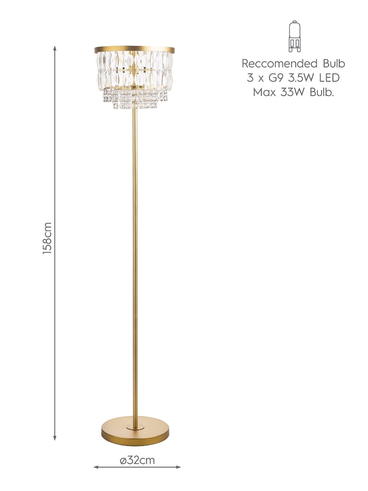 Laura Ashley Matt Antique Brass Rhosill Floor Lamp - Image 5 of 5