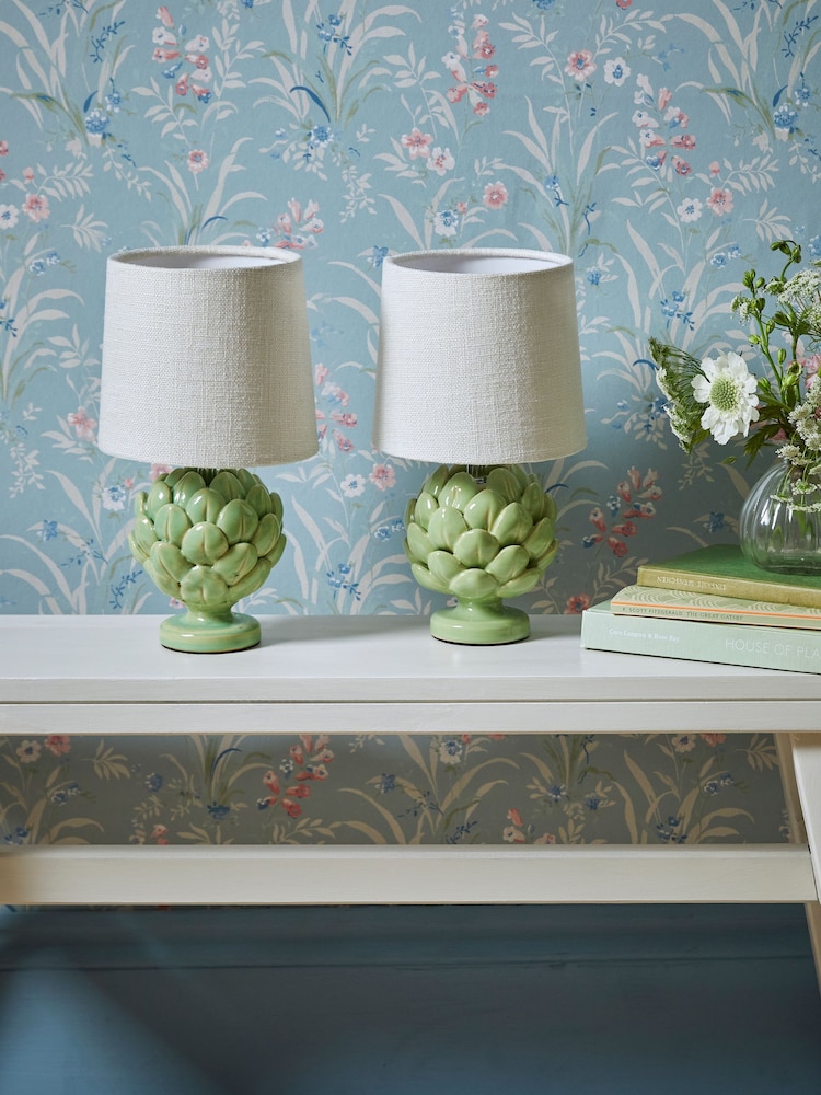 Laura Ashley Set of 2 Hedgerow Artichoke Table Lamps - Image 2 of 5 Laura Ashley Set of 2 Hedgerow Artichoke Table Lamps - Image 2 of 5