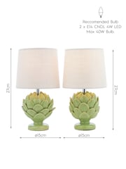 Laura Ashley Set of 2 Hedgerow Artichoke Table Lamps - Image 5 of 5