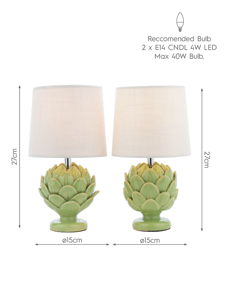 Laura Ashley Set of 2 Hedgerow Artichoke Table Lamps - Image 5 of 5 Laura Ashley Set of 2 Hedgerow Artichoke Table Lamps - Image 5 of 5
