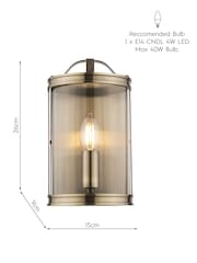 Laura Ashley Antique Brass Harrington Wall Light - Image 5 of 5