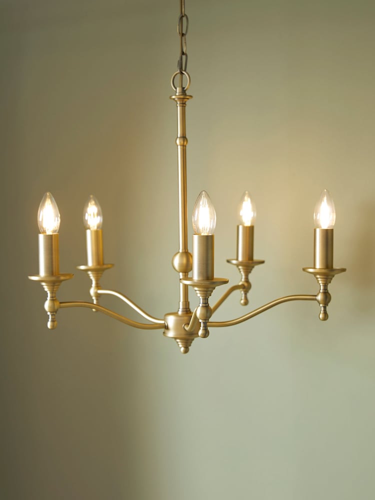 Laura Ashley Matt Antique Brass Ludchurch 5 Light Chandelier - Image 1 of 4