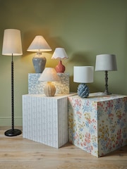 Laura Ashley Grey Fernhill Table Lamp Small - Image 4 of 6