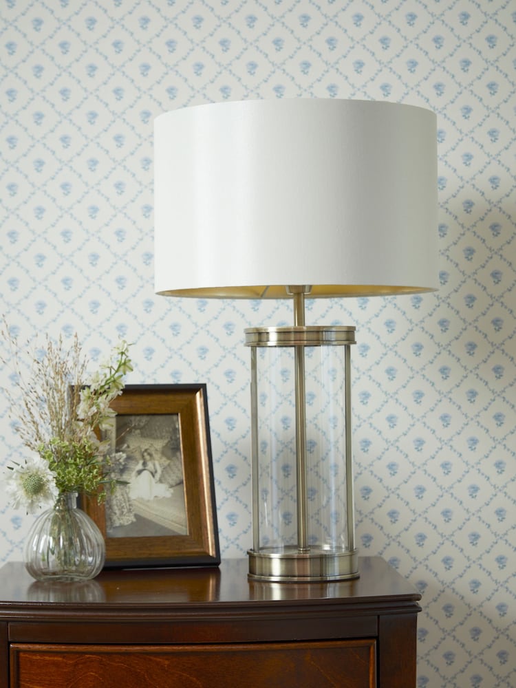 Laura Ashley Polished Nickel Harrington Table Small Lamp - Image 2 of 4