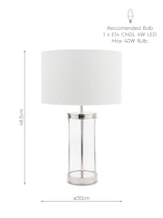 Laura Ashley Polished Nickel Harrington Table Small Lamp - Image 4 of 4
