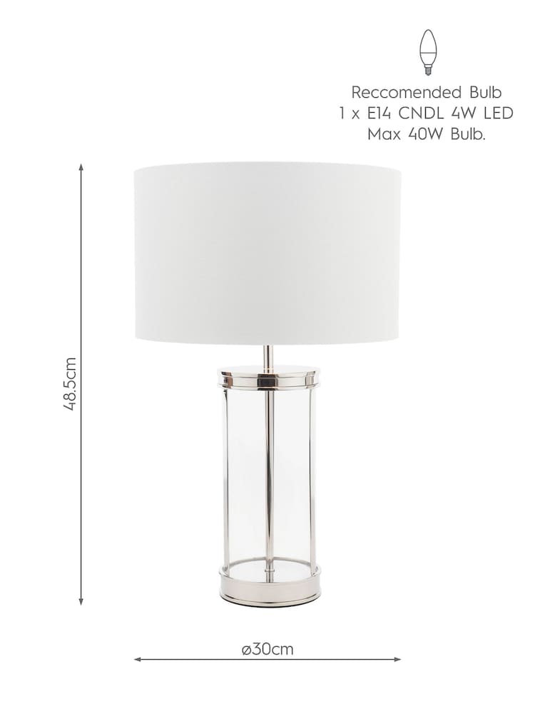 Laura Ashley Polished Nickel Harrington Table Small Lamp - Image 4 of 4