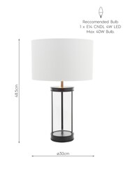 Laura Ashley Black Harrington Table Small Lamp - Image 3 of 4