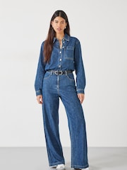 Hush Evelyn 100% Cotton Denim Relaxed Jumpsuit - Imagen 1 de 4