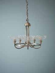 Laura Ashley Antique Brass Wellham 5 Light Pendant Light - Image 2 of 5