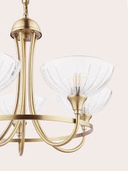Laura Ashley Antique Brass Wellham 5 Light Pendant Light - Image 3 of 5
