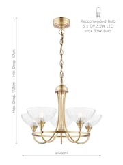 Laura Ashley Antique Brass Wellham 5 Light Pendant Light - Image 5 of 5
