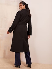 Friends Like These Black Belted Funnel Neck Coat - Image 4 of 4