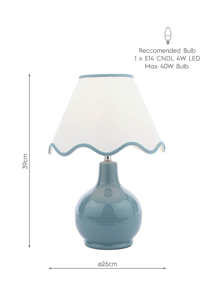 Laura Ashley Blue Bramhope Table Lamp - Image 5 of 5