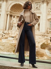 Friends Like These Camel Belted Funnel Neck Coat - Image 1 of 4